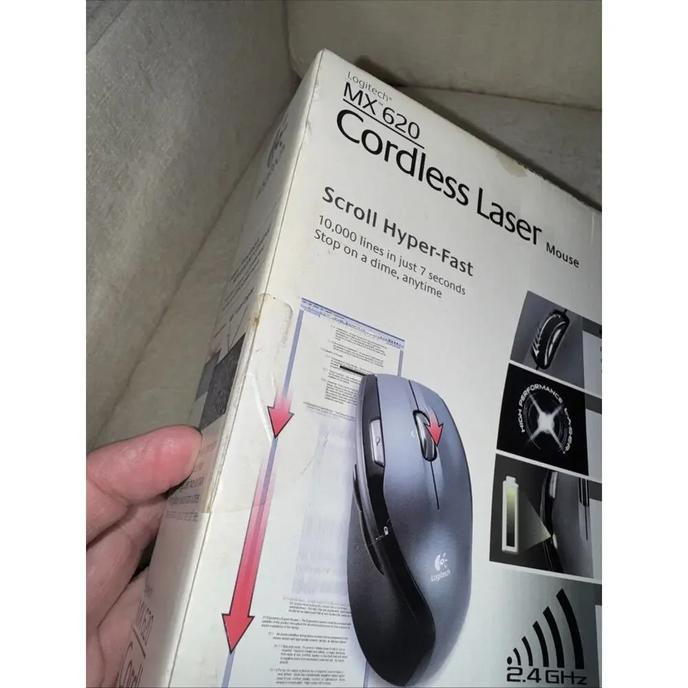 Logitech MX620 Cordless Laser Mouse - Black (910-000240) New Sealed